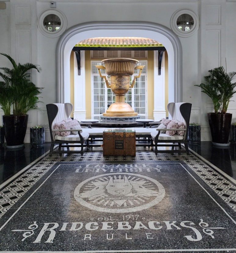 JW 메리어트 푸꾸옥 로비, 돔 천장과 도서관 같은 클래식 인테리어